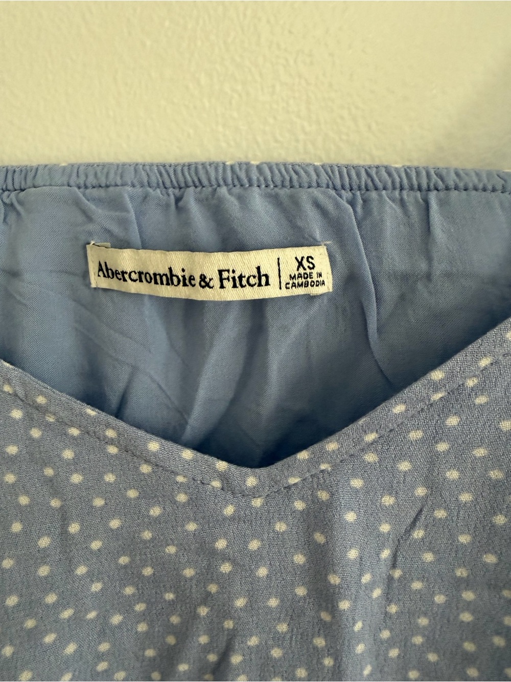 Abercrombie & Fitch Light Blue Polka Dot Tie-Strap Mini Dress - Picture 3 of 9